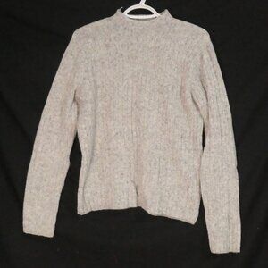 UNIQLO | medium | Lightweight Heather Grey Ribbed Mock Neck Long Sleeve Sweater
